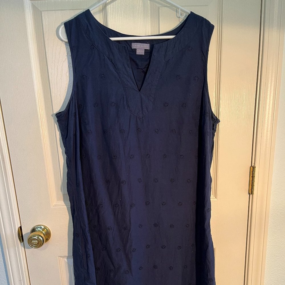 Navy shift dress, size 18